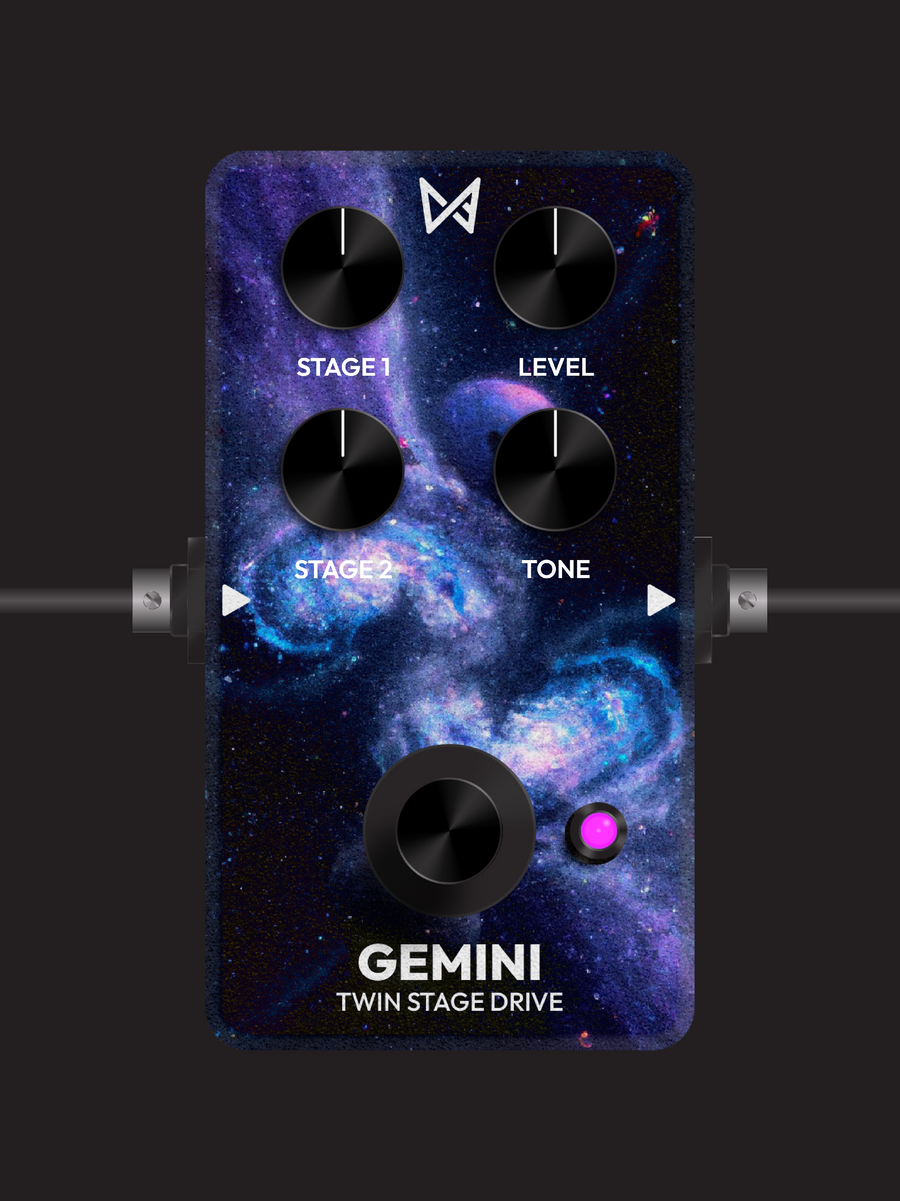 Gemini | Twin Overdrive Pedal | Combines Spacedust & Apollo Drive Stages, Customizable Clipping & Tone Control
